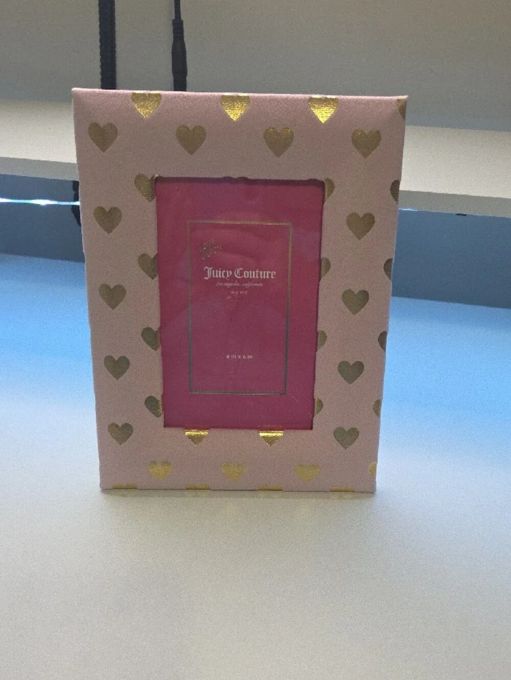 Juicy Couture Pink Frame with Gold Heart Accents
